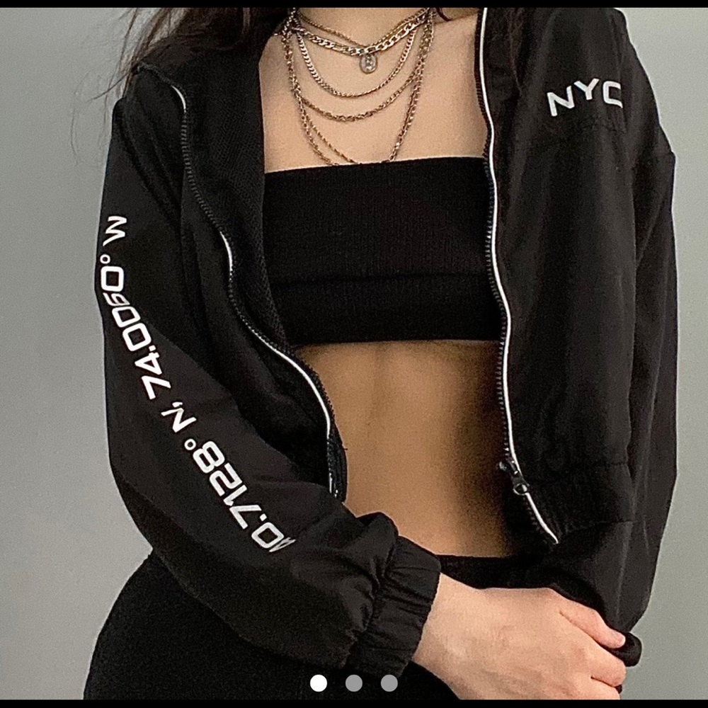 Black windbreaker